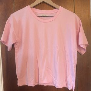 Madewell Bubble Gum Pink Boxy Crop Top